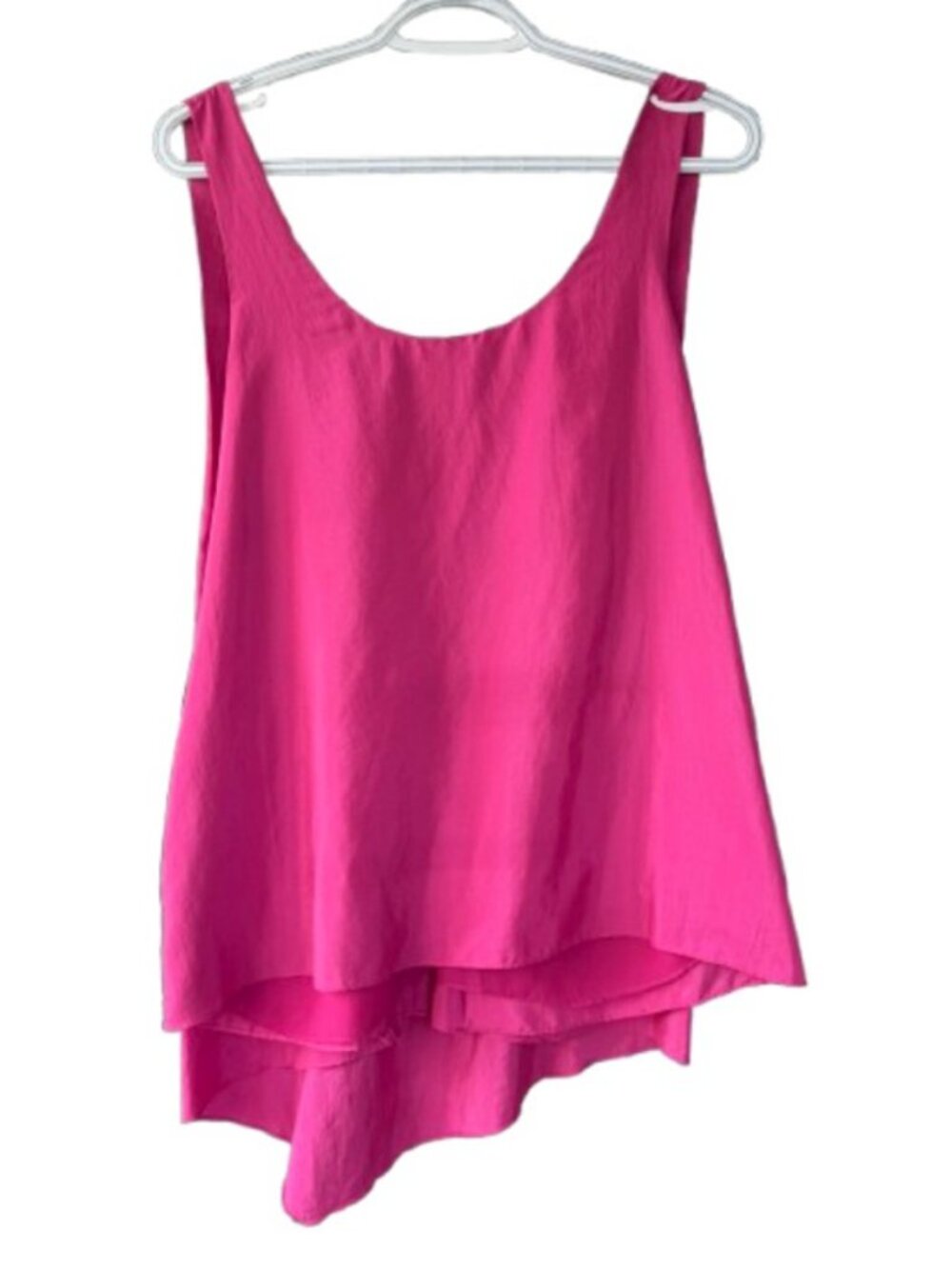 BCBGeneration asymmetrical layered tank top fuchsia pink women's size M